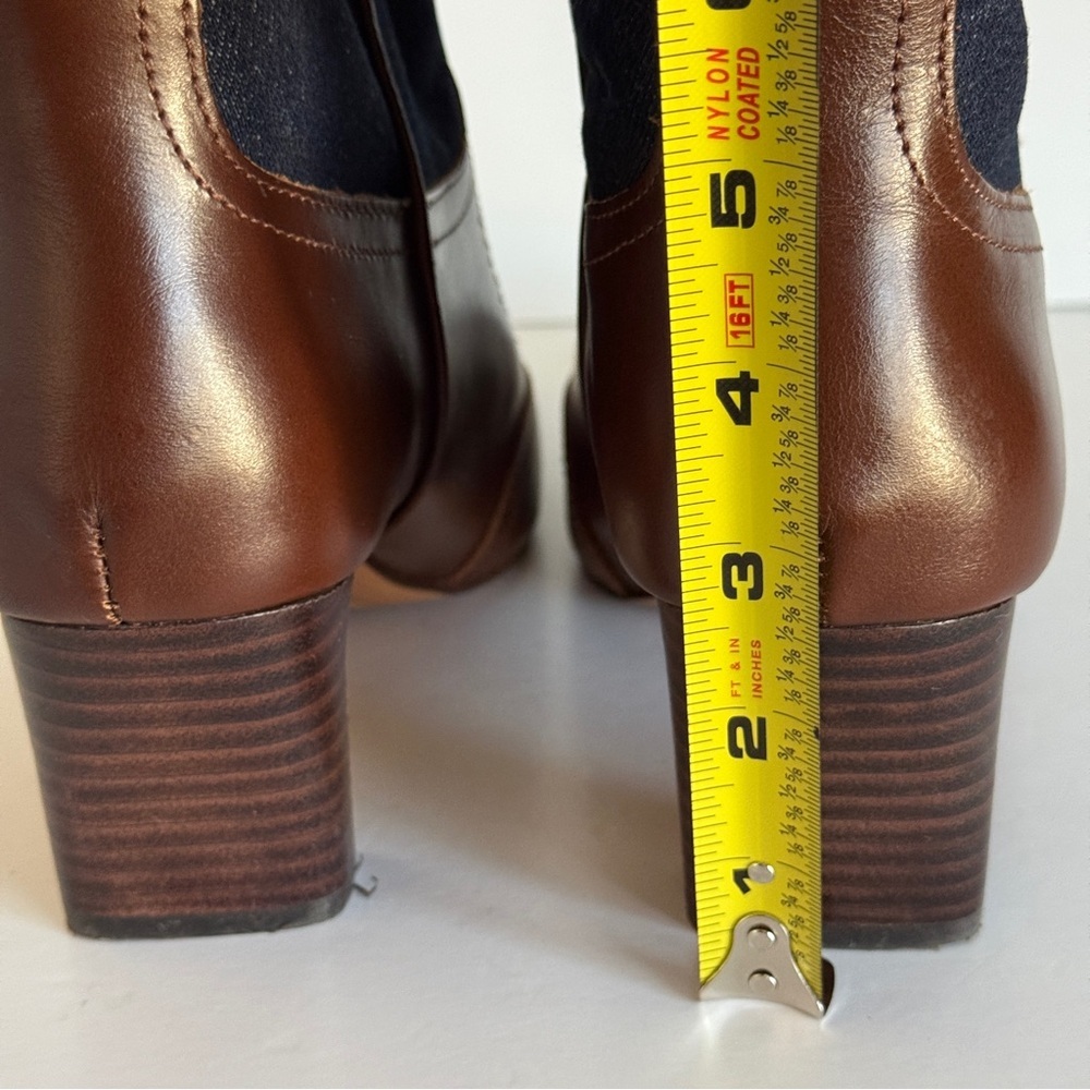 Steve Madden Josefine Western Ankle Boots Brown & Blue Denim Size 8M - Picture 9 of 12